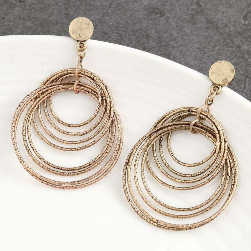 Speckled Vintage Layered Hoop Earrings